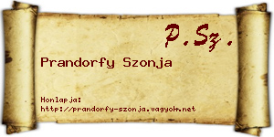 Prandorfy Szonja névjegykártya